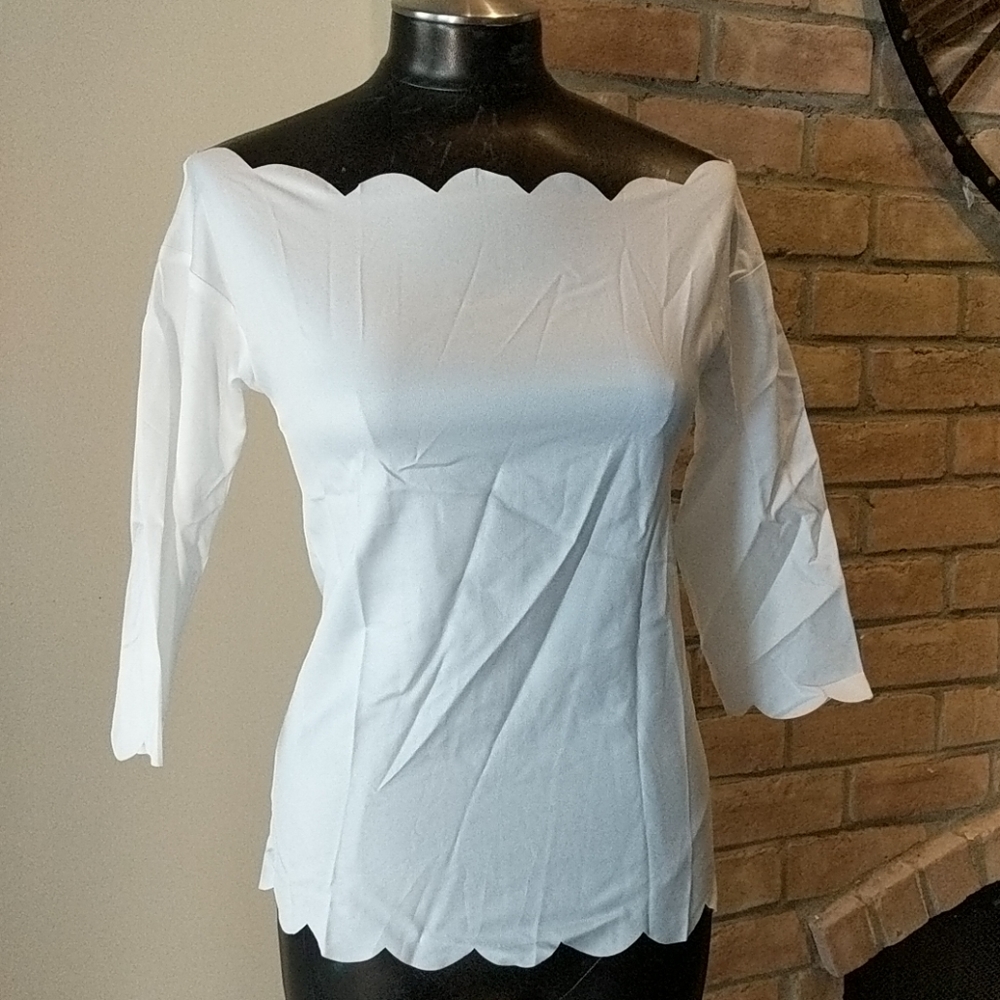 Scalloped edged blouse
